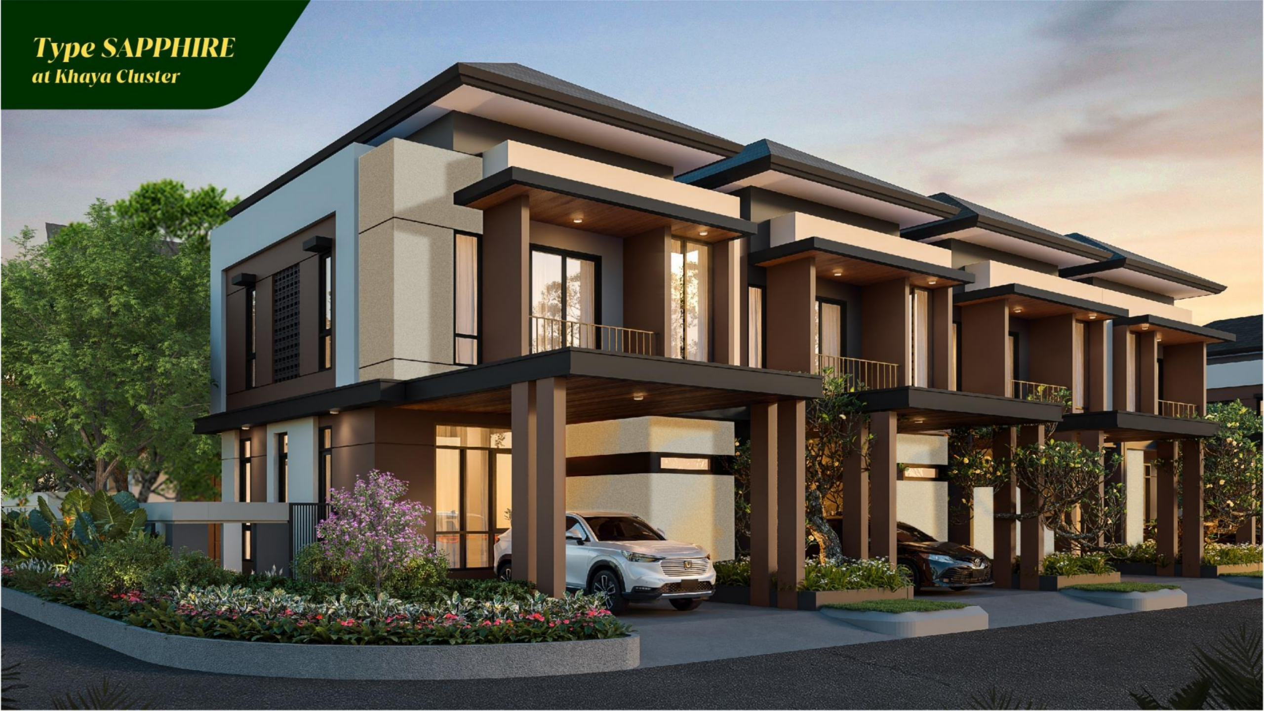 Rumah Tipe Sapphire 7 × 17 Cluster Grand Khaya Podomoro Golf View Cimanggis — fasad depan